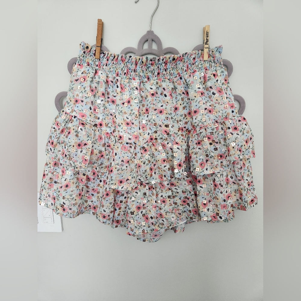 Free The Roses Women's Floral Ruffle Shorts - Size Small - Picture 4 of 8